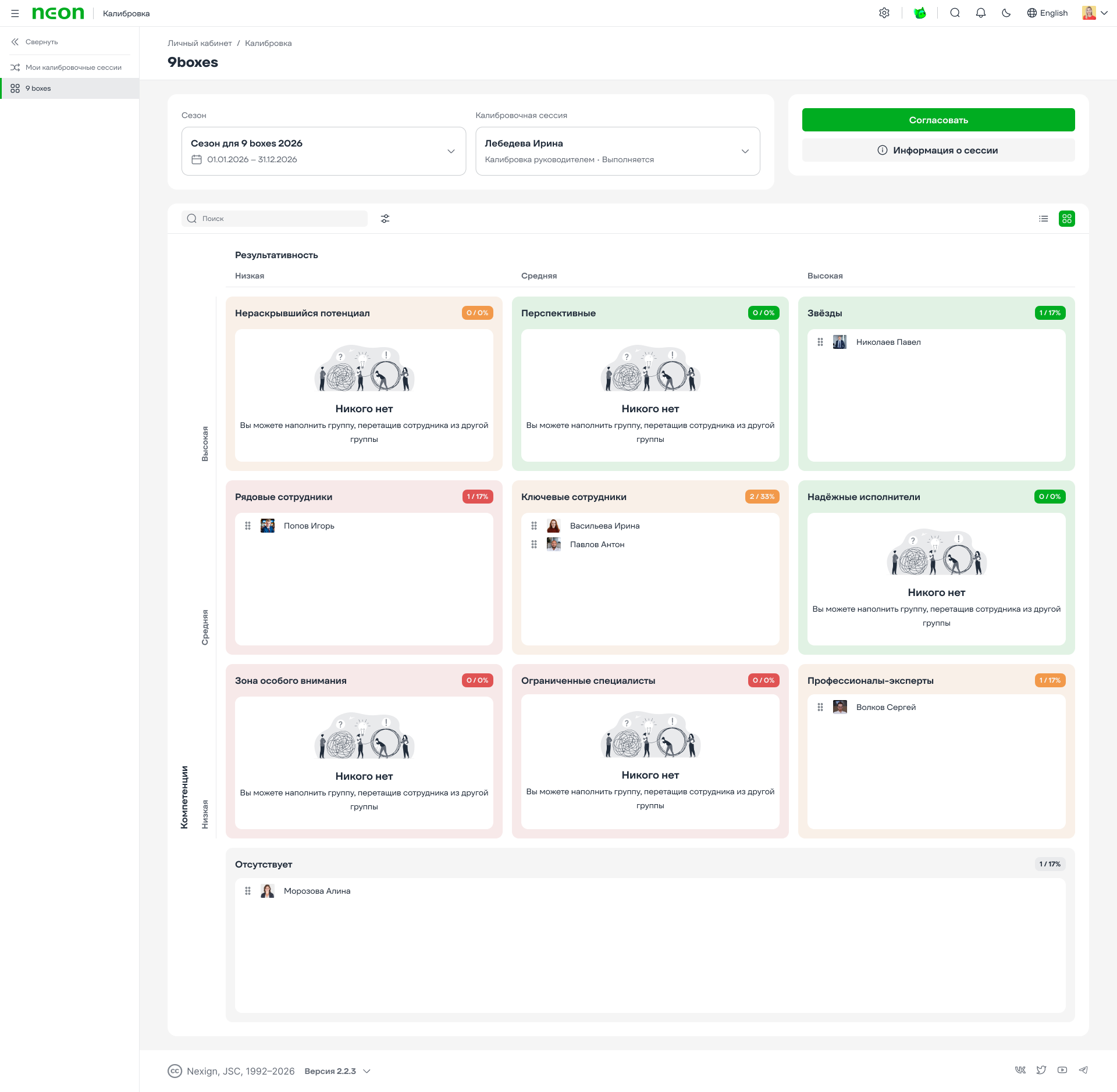 Как работает 9box в Neon HRM